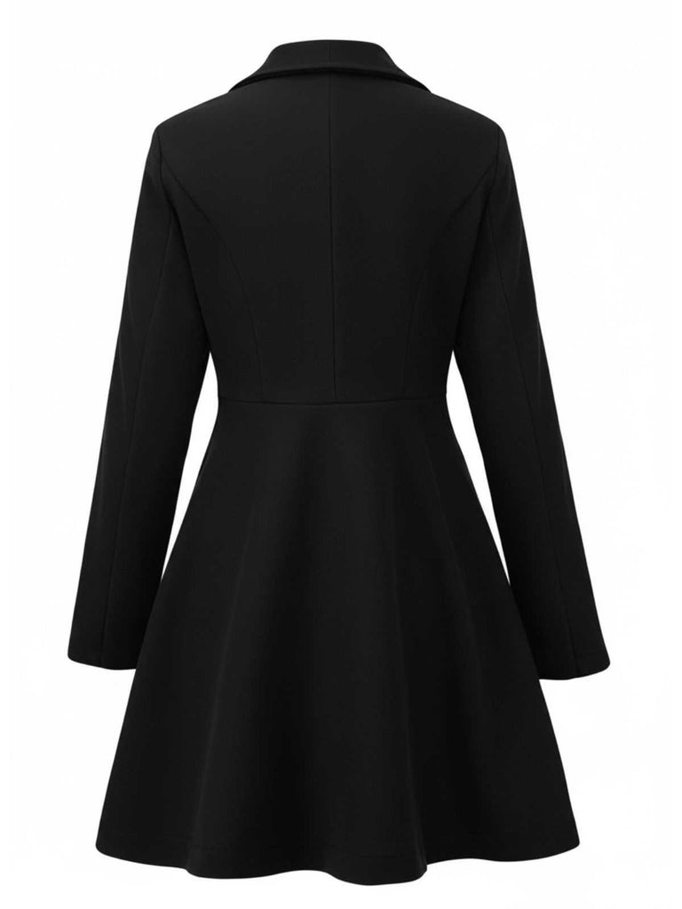 1940s Lapel Solid Tailored Coat