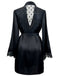Black 1930s Polka Dots Lace Satin Robes