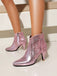 Metallic Tassel Pointed Toe Stiletto Chelsea Boots