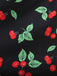 Red 1950s Cherry Print Long Sleeve Swing Dress