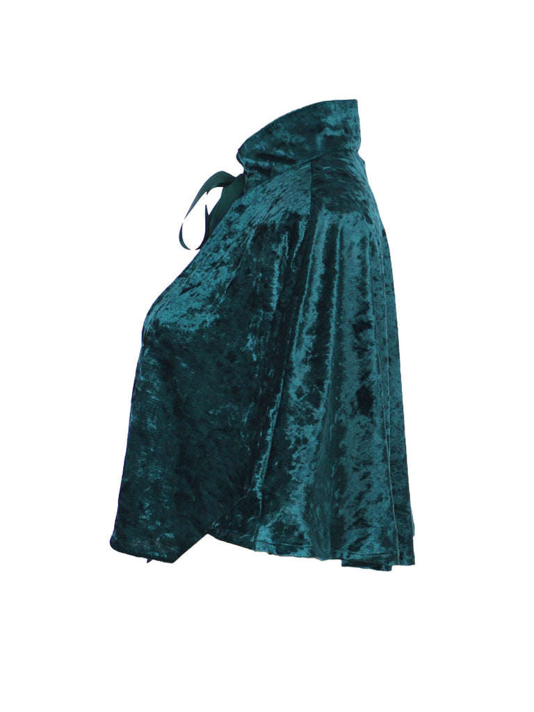 1930s Velvet Medieval Lace-Up Halloween Cape