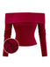[Pre-Sale] Red 1950s Off-Shoulder Knitted Sweater