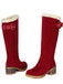 Suede buckle Faux Fur Knee-High Boots