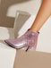 Metallic Tassel Pointed Toe Stiletto Chelsea Boots