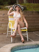 1930s Solid Metal Chain Cutout Swimsuit