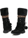 Vintage Faux Fur Pom-Pom Winter Snow Boots