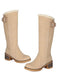 Suede buckle Faux Fur Knee-High Boots