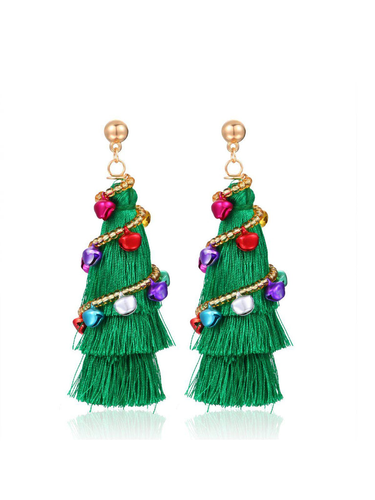 Christmas Colorful Tree Tassel Earrings