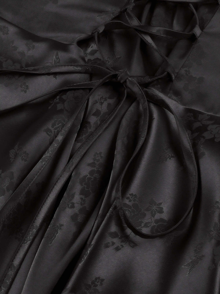 1980s Spaghetti Strap Asymmetrical Satin Dress