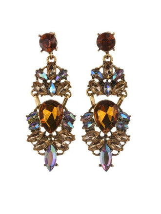 Champagne Alloy Vintage Rhinestone Earrings