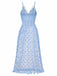 Light Blue 1930s Strap Lace Heart Nightgown