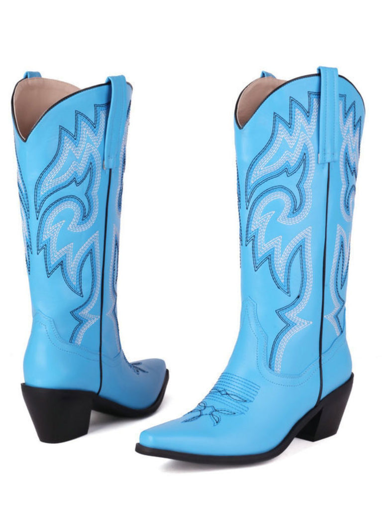 Vintage Embroidered Western Cowboy Boots