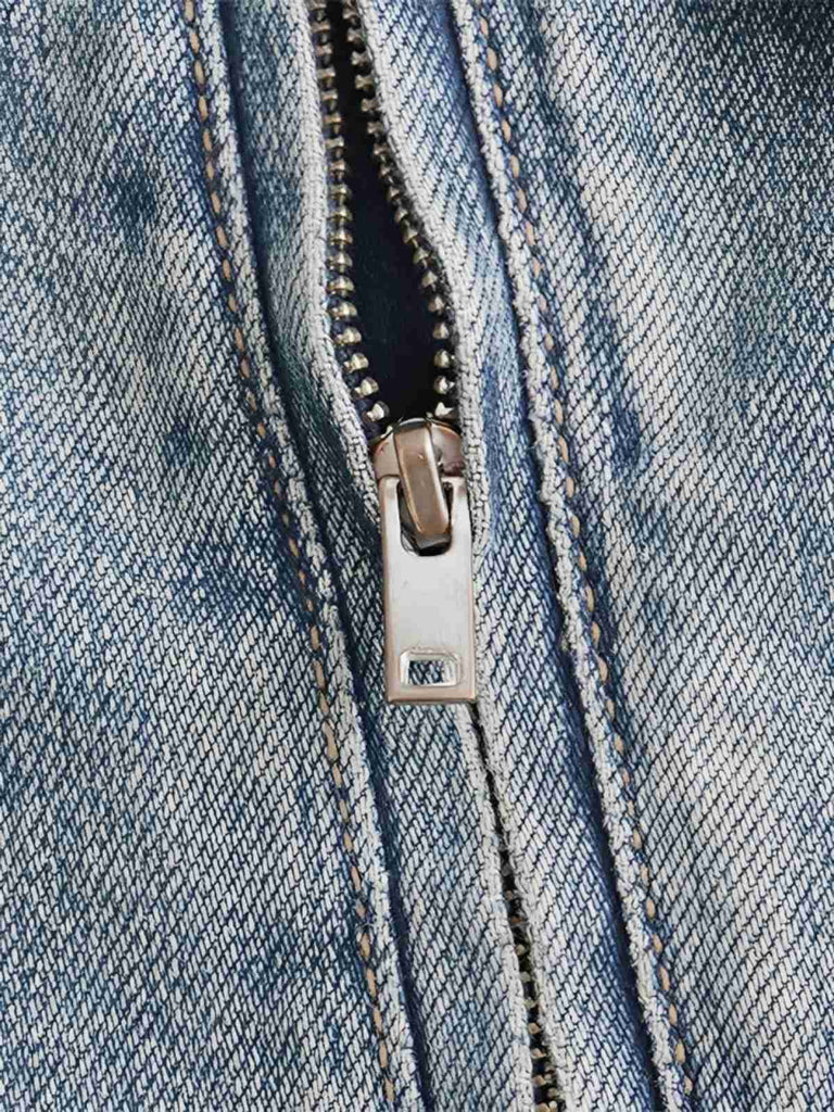 Blue 1970s Loose Lapel Denim Dress