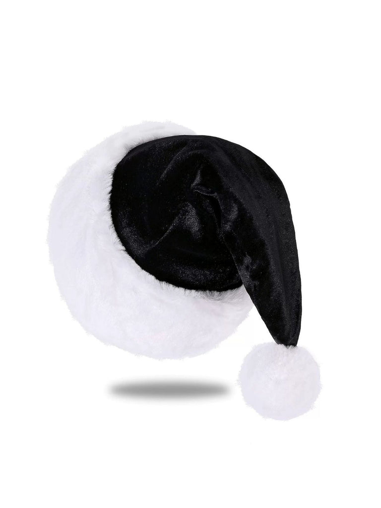 Christmas Solid Velvet Faux Fur Trim Hat
