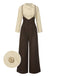 2PCS 1930s Cotton Solid Blouse & Suspender Pants - vintage fashion, retro style