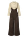 2PCS 1930s Cotton Solid Blouse & Suspender Pants - vintage fashion, retro style
