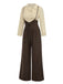 2PCS 1930s Cotton Solid Blouse & Suspender Pants - vintage fashion, retro style