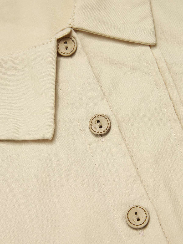 2PCS 1930s Cotton Solid Blouse & Suspender Pants - vintage fashion, retro style