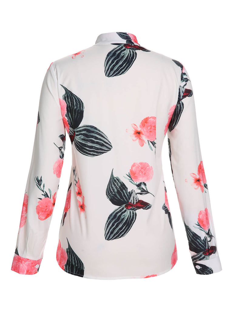 2PCS 1930s Floral Blouse & Green Wideleg Pants — vintage elegance for the modern woman