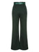 2PCS 1930s Floral Blouse & Green Wideleg Pants — vintage elegance for the modern woman
