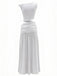 2PCS 1930s Off-Shoulder Top & Slit Ruched Maxi Skirt - vintage skirt, retro style