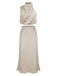 2PCS 1930s Solid Satin Mock Collar Top & Fishtail Skirt — 1930s elegance she can wear anywhere