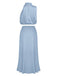 This 2PCS 1930s Solid Satin Mock Collar Top & Fishtail Skirt brings 1930s soul to her everyday