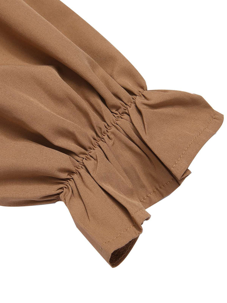 2PCS 1930s Square Neck Trumpet Sleeve Top & Pleated Skirt, vintage skirt, retro style - perfect for women who love vintage and retro fashion