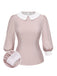 2PCS 1940s Colorblock Pink Blouse & Gray Dress — a 1940s silhouette that turns sidewalks into runways