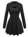 2PCS 1940s Ribbed Knit Cut-Out Hoodie Dress - vintage dress, retro fashion
