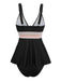 2PCS 1940s Solid Boho Ruffled Skirt Swimsuit - vintage skirt, retro style