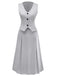 2PCS 1940s Stripe Sleeveless Vest & Midi Skirt - vintage skirt, retro style