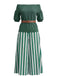 1940s Floral Striped Two Piece Set 5