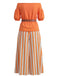 1940s Floral Striped Two Piece Set 9