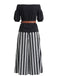 1940s Floral Striped Two Piece Set 2