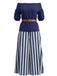 1940s Floral Striped Two Piece Set 3