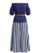 1940s Floral Striped Two Piece Set 4