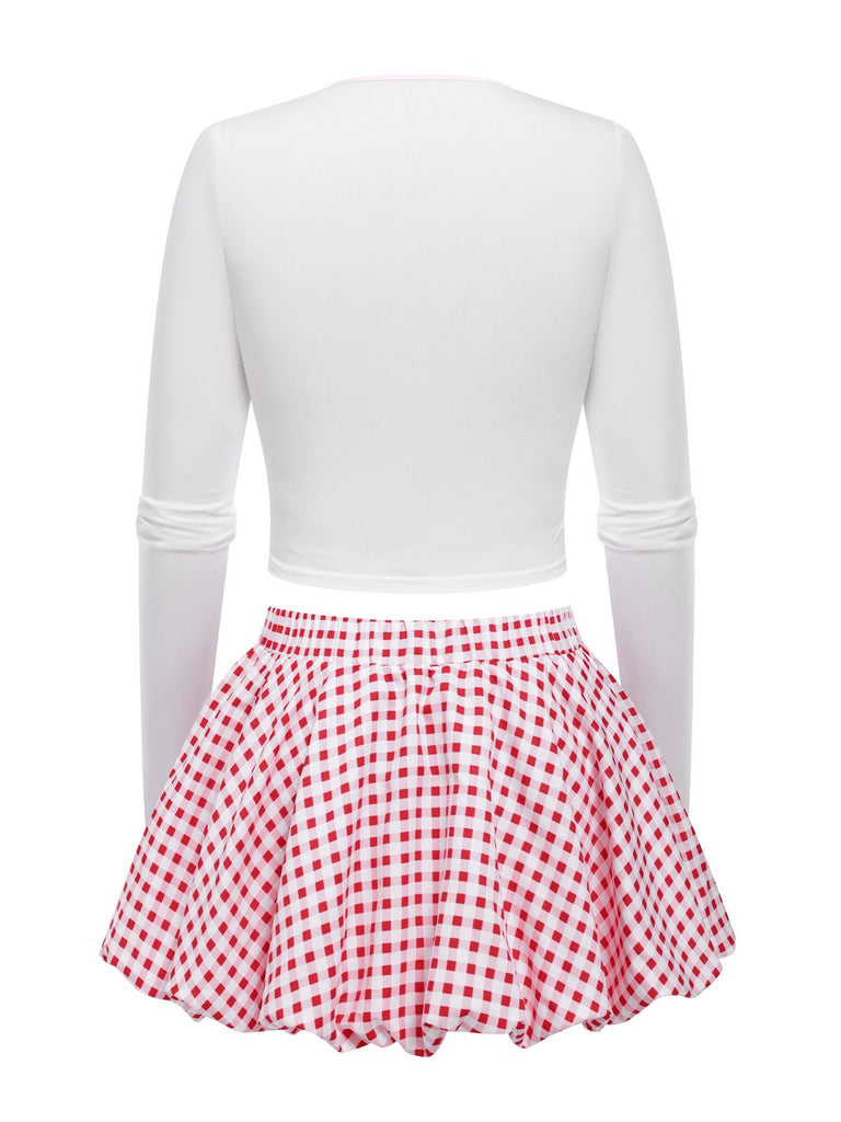 2PCS 1950s Bow Solid Top | 1950s | vintage skirt, retro style