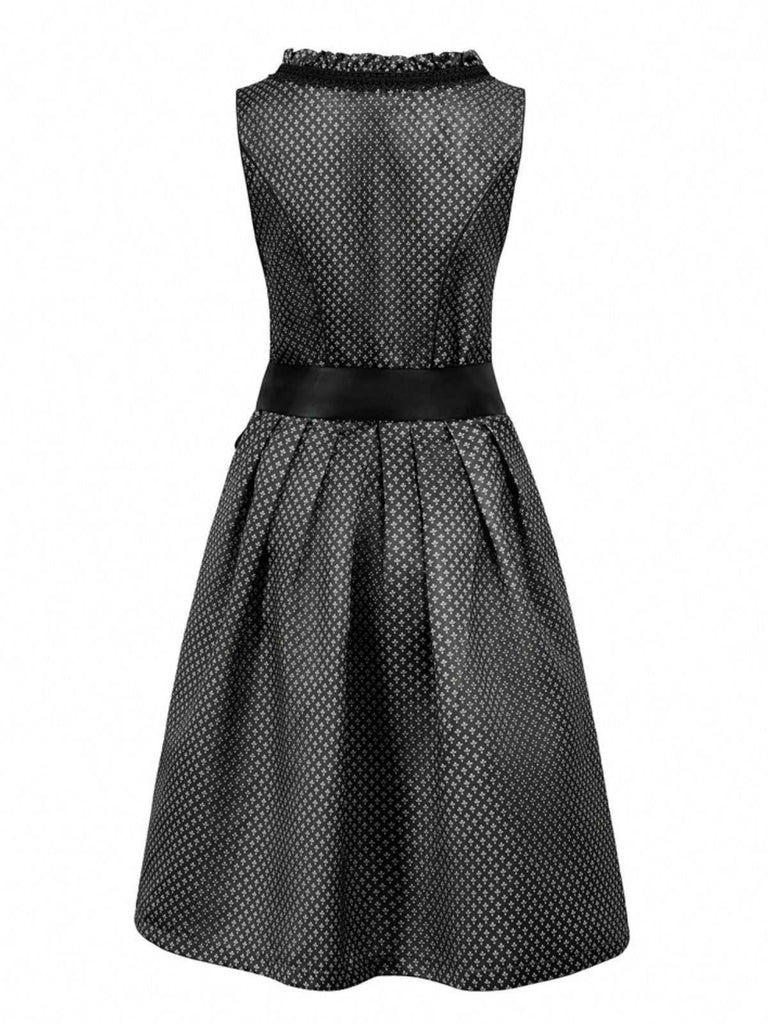 2PCS 1950s Ethnic Floral Lace-Up Dress & Apron - vintage dress, retro fashion, rockabilly