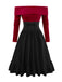2PCS 1950s Off-Shoulder Knitted Sweater & Bow Skirt - vintage skirt, retro style