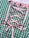 2PCS 1950s Oktoberfest White Top & Green Plaid Dress & Pink Apron, vintage dress, retro fashion, rockabilly, pin-up fashion - perfect for women who love vintage and retro fashion