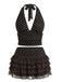 2PCS-1950s-Polka-Dot-Halter-Top-Tiered-Mesh-Skirt, vintage, retro