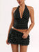 2PCS-1950s-Polka-Dot-Halter-Top-Tiered-Mesh-Skirt, vintage, retro