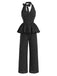 1950s Polka Dot Halter Ruffle Two Piece Set