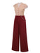 2PCS 1950s Red Polka Dot Blouse & Burgundy Pants: timeless style reimagined