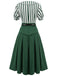 2PCS 1950s Striped Blouse & Pleated Skirt — vintage elegance for the modern woman