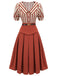 2PCS 1950s Striped Blouse & Pleated Skirt — vintage elegance for the modern woman