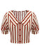 2PCS 1950s Striped Blouse & Pleated Skirt: timeless style reimagined