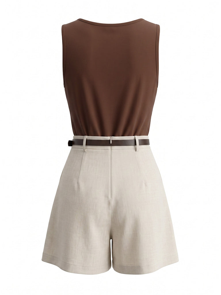 Light Coffee 1960s Vintage Two Piece Set 4
