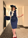 2PCS 1960s Button Work Pencil Dress - vintage dress, retro fashion